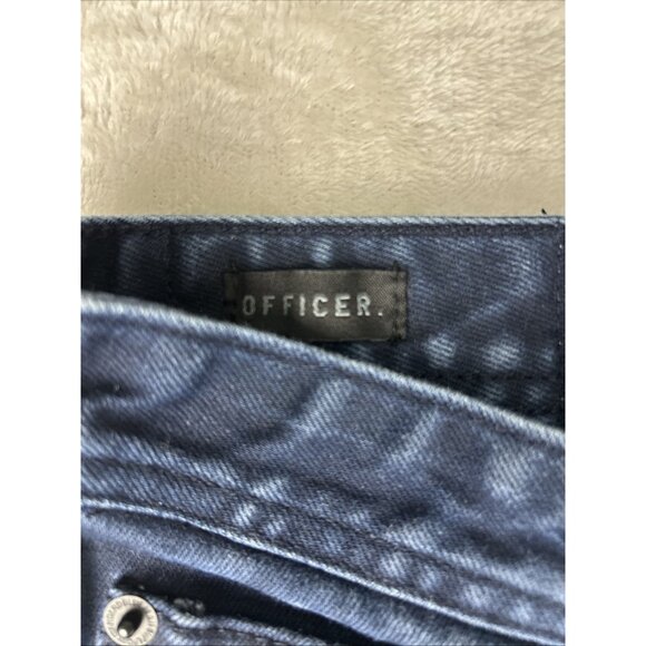 Superdry Mens Jeans 30 X 32 Blue Officer Straight Copper Black Denim Button Fly - Picture 4 of 13